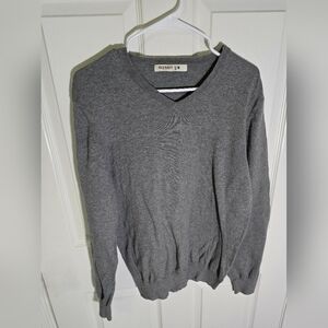 Old Navy Grey V Neck Pullover Knit Womens Sweater Medium